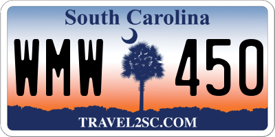 SC license plate WMW450