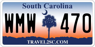 SC license plate WMW470