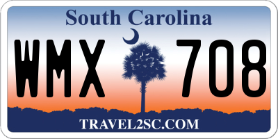 SC license plate WMX708