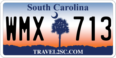 SC license plate WMX713