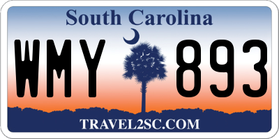 SC license plate WMY893