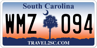 SC license plate WMZ094