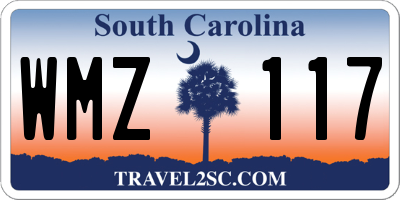 SC license plate WMZ117