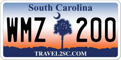 SC license plate WMZ200