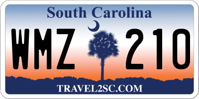 SC license plate WMZ210
