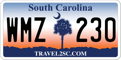 SC license plate WMZ230