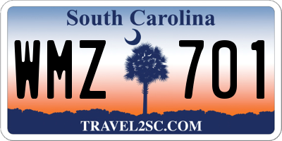 SC license plate WMZ701