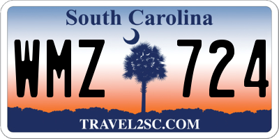 SC license plate WMZ724