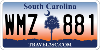 SC license plate WMZ881