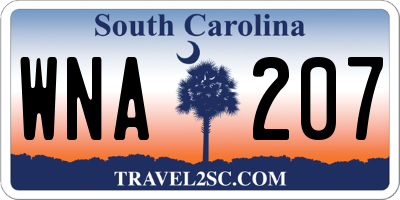 SC license plate WNA207