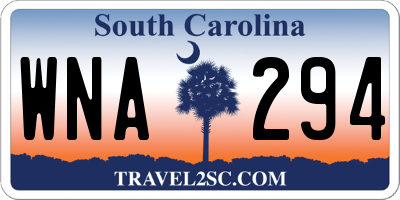 SC license plate WNA294