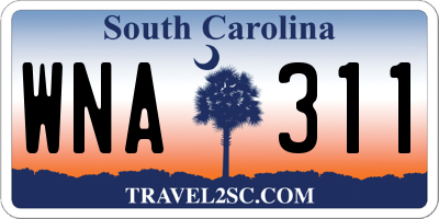 SC license plate WNA311