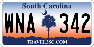 SC license plate WNA342