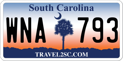 SC license plate WNA793