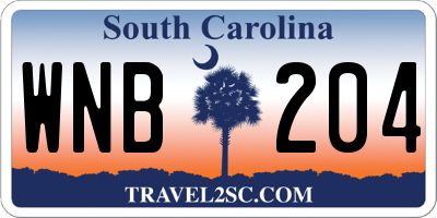SC license plate WNB204