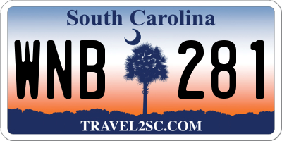 SC license plate WNB281