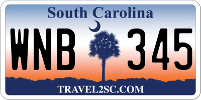SC license plate WNB345