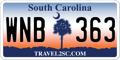 SC license plate WNB363