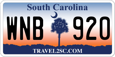 SC license plate WNB920
