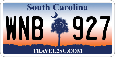 SC license plate WNB927