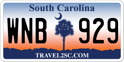 SC license plate WNB929