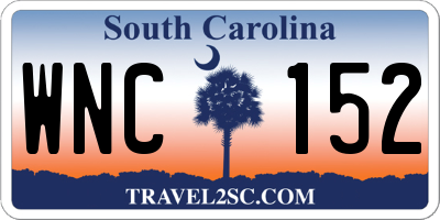 SC license plate WNC152