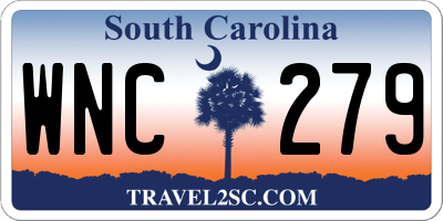 SC license plate WNC279