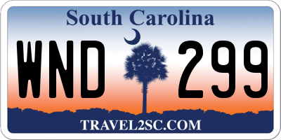 SC license plate WND299