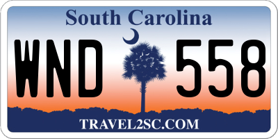 SC license plate WND558