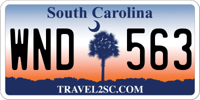SC license plate WND563