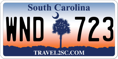 SC license plate WND723