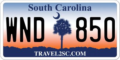 SC license plate WND850