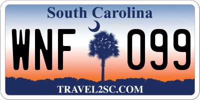 SC license plate WNF099