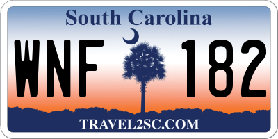 SC license plate WNF182
