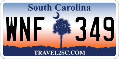 SC license plate WNF349