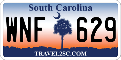 SC license plate WNF629
