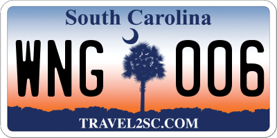 SC license plate WNG006