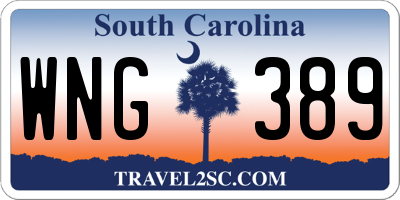 SC license plate WNG389