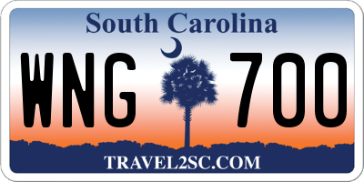 SC license plate WNG700
