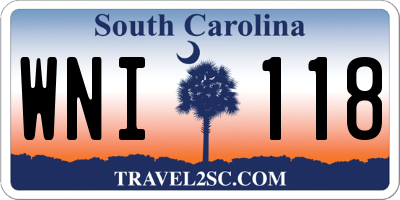SC license plate WNI118
