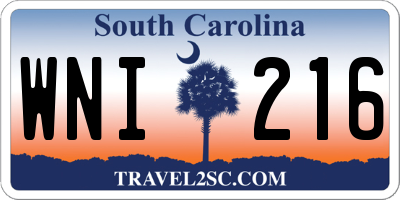 SC license plate WNI216