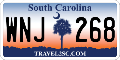 SC license plate WNJ268