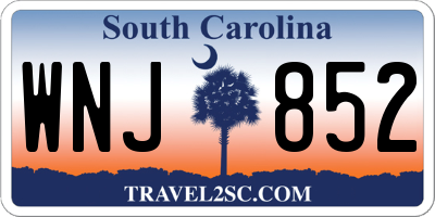 SC license plate WNJ852
