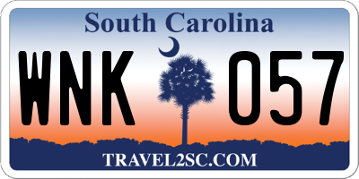 SC license plate WNK057