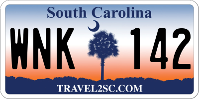 SC license plate WNK142