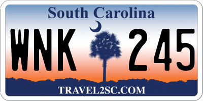 SC license plate WNK245