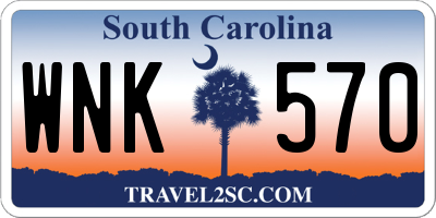 SC license plate WNK570