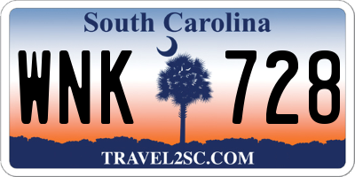 SC license plate WNK728