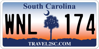 SC license plate WNL174