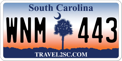 SC license plate WNM443
